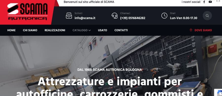 Screenshot del sito SCAMA Autronica Bologna