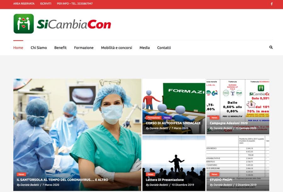 Screenshot del sito SiCambiaCon