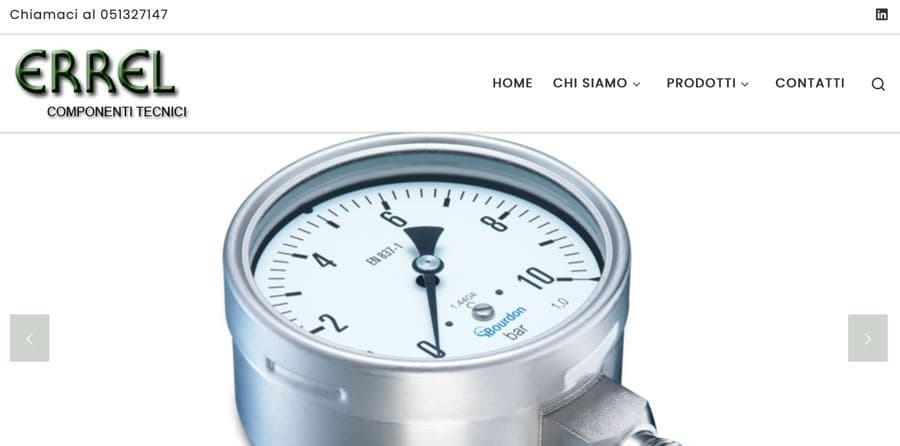 Screenshot del sito Errel SRL Bologna
